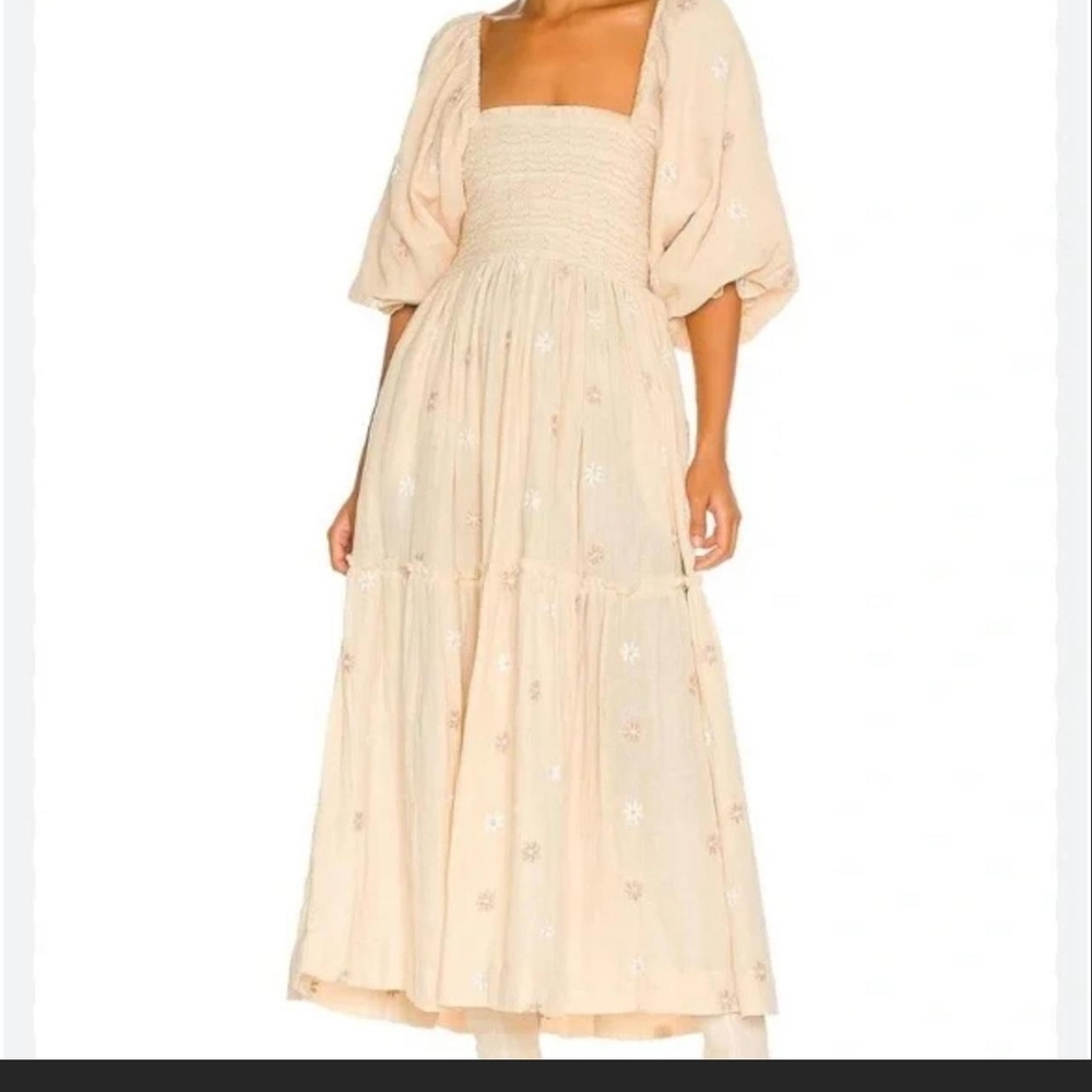 Free People Cream Floral Maxi Dress